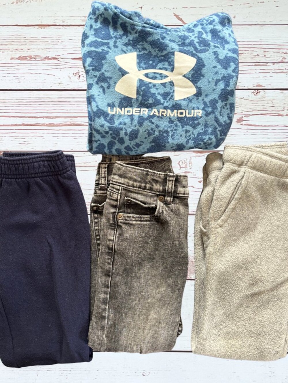 Boys Size 6 Clothing Bundle | Under Armour Hoodie, Jeans & Joggers Lot
